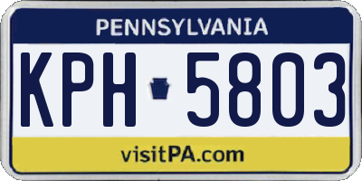 PA license plate KPH5803