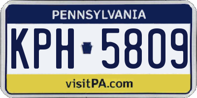 PA license plate KPH5809