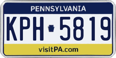 PA license plate KPH5819