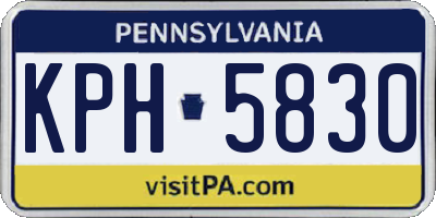 PA license plate KPH5830