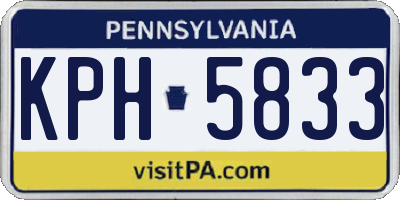 PA license plate KPH5833