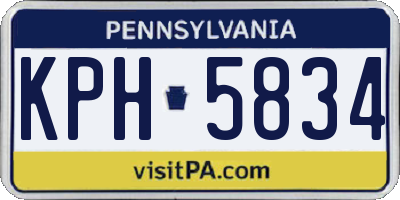 PA license plate KPH5834
