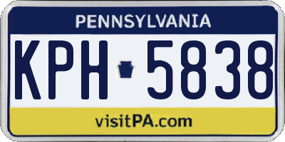 PA license plate KPH5838