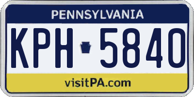 PA license plate KPH5840