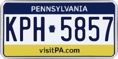 PA license plate KPH5857