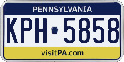 PA license plate KPH5858