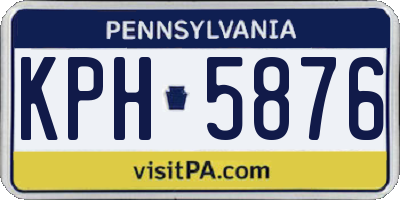 PA license plate KPH5876