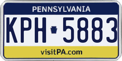 PA license plate KPH5883