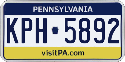PA license plate KPH5892