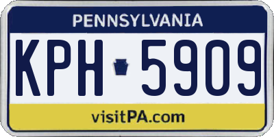 PA license plate KPH5909