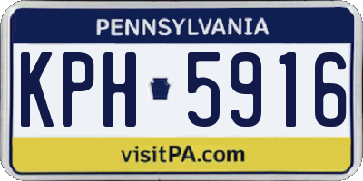 PA license plate KPH5916