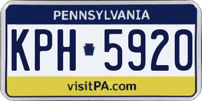 PA license plate KPH5920