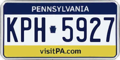 PA license plate KPH5927