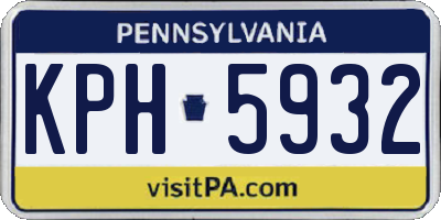 PA license plate KPH5932