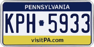 PA license plate KPH5933