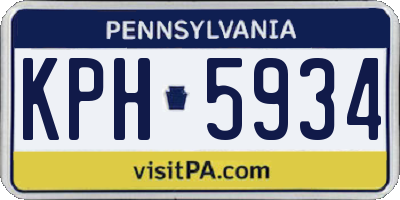 PA license plate KPH5934