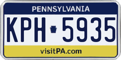 PA license plate KPH5935