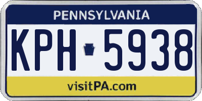 PA license plate KPH5938