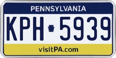 PA license plate KPH5939