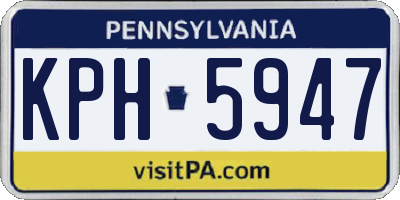 PA license plate KPH5947