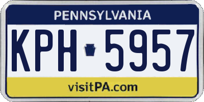 PA license plate KPH5957