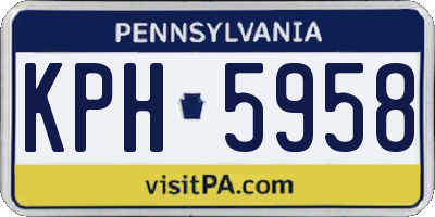 PA license plate KPH5958