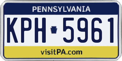 PA license plate KPH5961