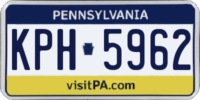 PA license plate KPH5962