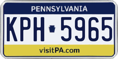 PA license plate KPH5965