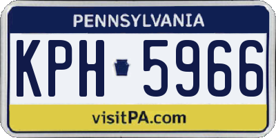 PA license plate KPH5966
