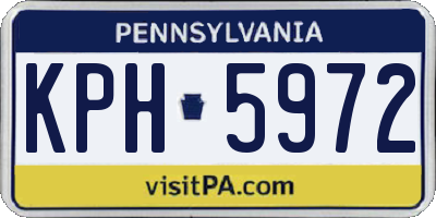 PA license plate KPH5972