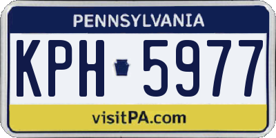 PA license plate KPH5977