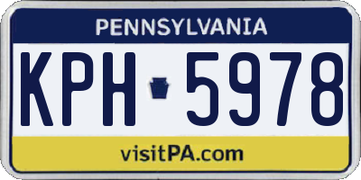 PA license plate KPH5978
