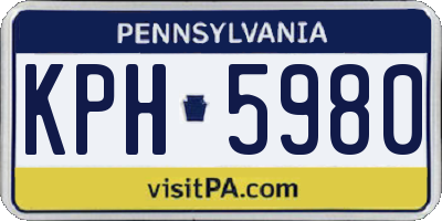 PA license plate KPH5980