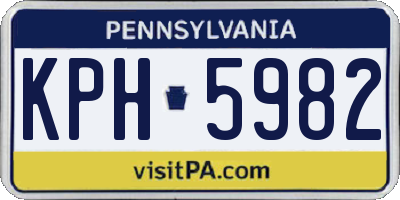 PA license plate KPH5982