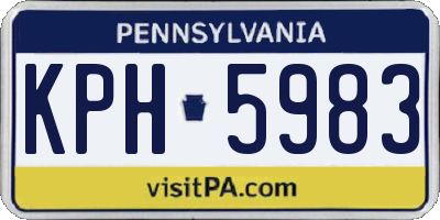 PA license plate KPH5983