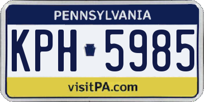 PA license plate KPH5985