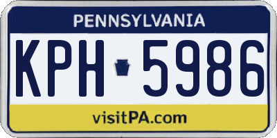 PA license plate KPH5986