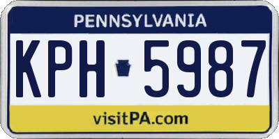 PA license plate KPH5987