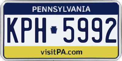 PA license plate KPH5992