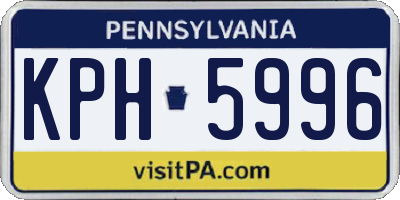 PA license plate KPH5996