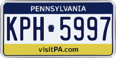 PA license plate KPH5997