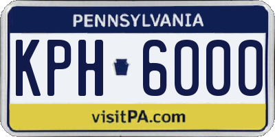 PA license plate KPH6000