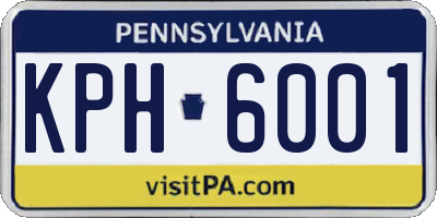 PA license plate KPH6001