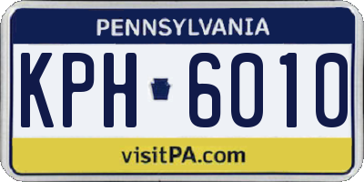 PA license plate KPH6010