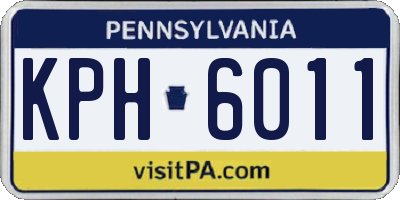 PA license plate KPH6011