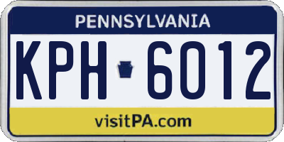 PA license plate KPH6012