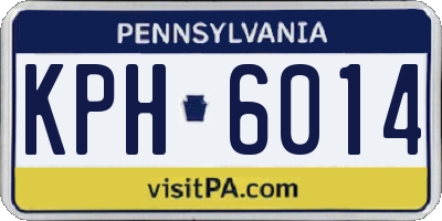 PA license plate KPH6014