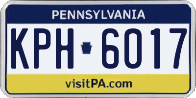 PA license plate KPH6017