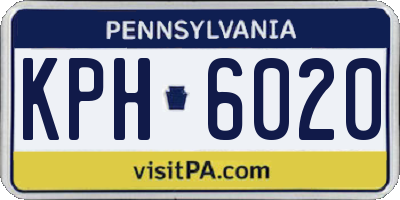 PA license plate KPH6020
